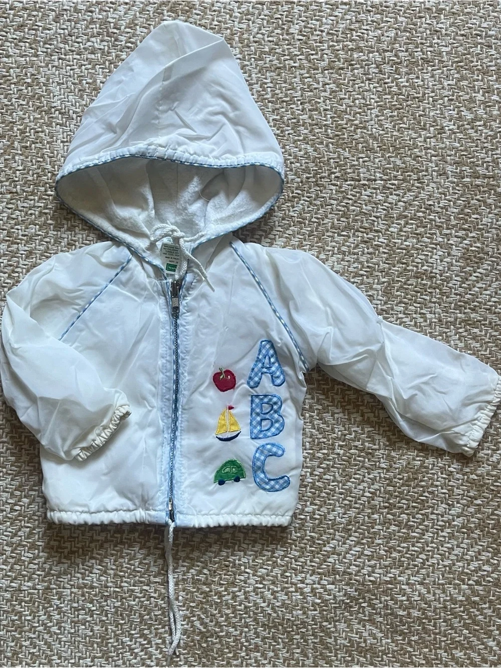Sears White Newborn Hooded Baby Jacket